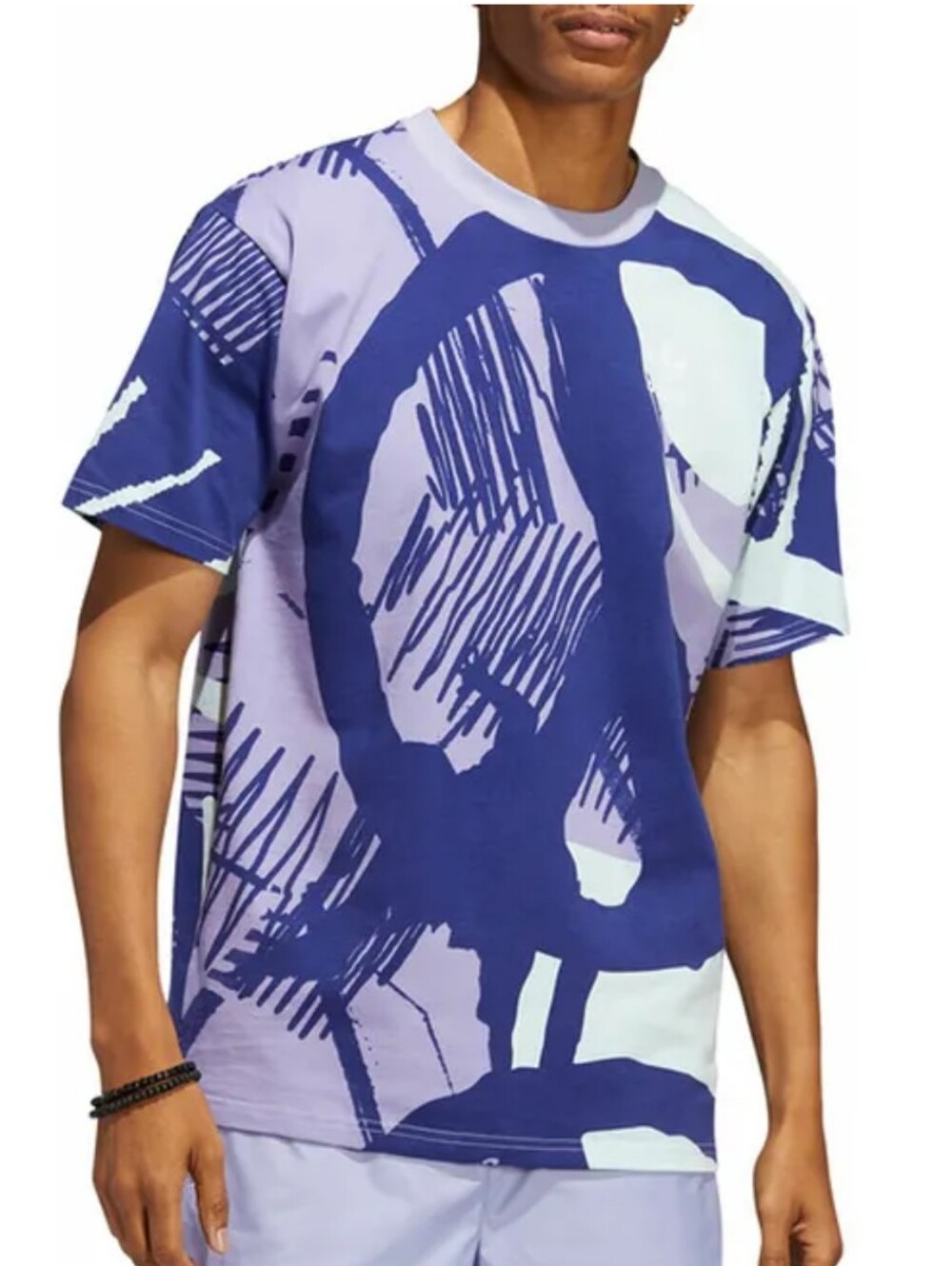 Adidas Originals Mens Adiplay Allover Print Blue Purple Short Sleeve T-shirt XXL